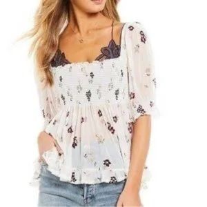 Free People EUC Smocked Blouse